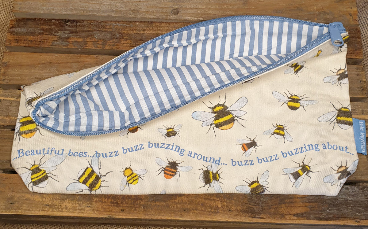 Buzzy Bees Zipped Cotton Pouch