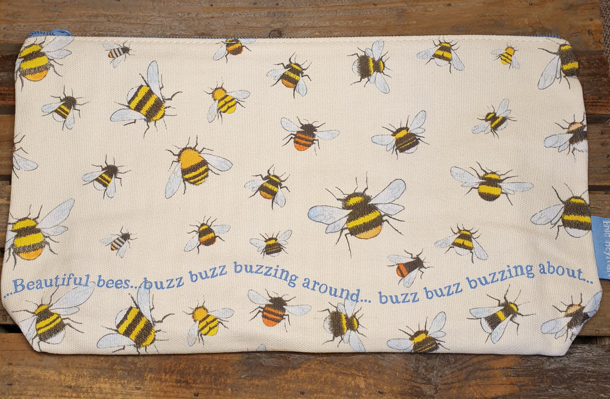 Buzzy Bees Zipped Cotton Pouch