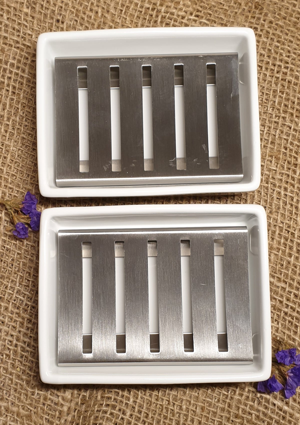 Set of TWO Ceramic Soap Dishes: 2nd dish HALF price