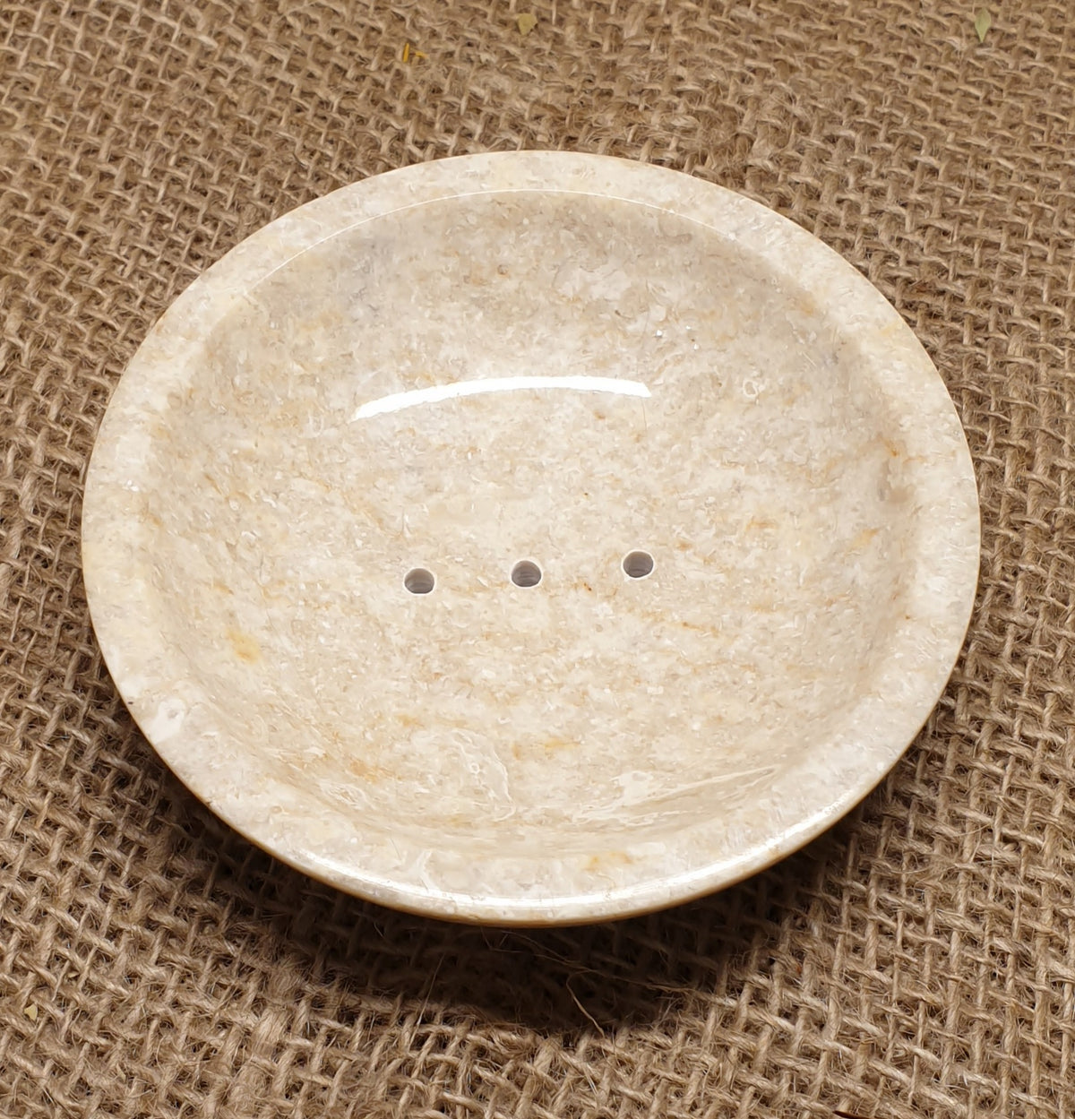 Honey Marble Round Soap Dish
