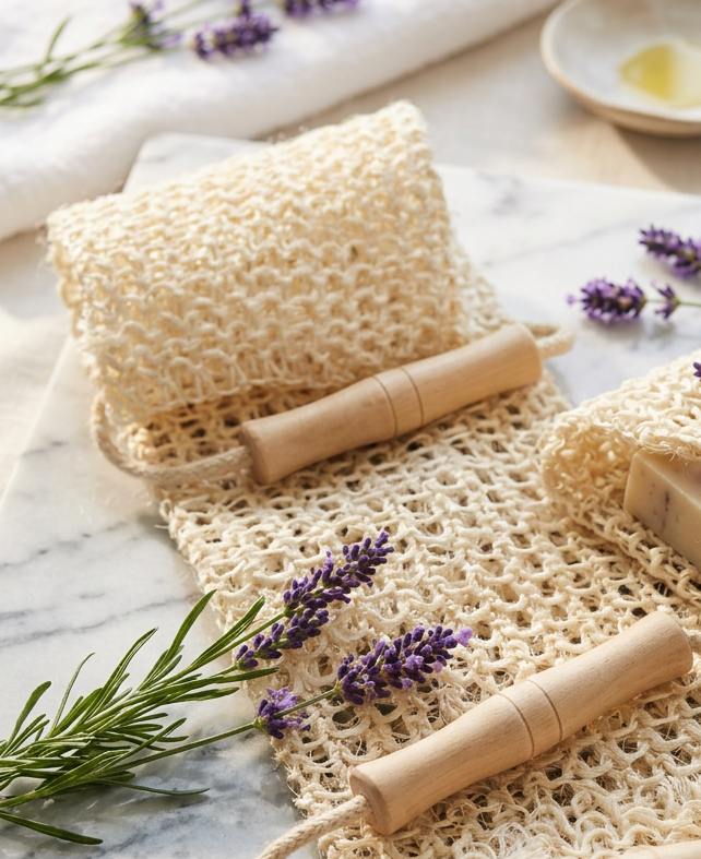 Sisal Back Scrub with Wooden Handles