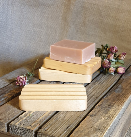 Wooden Ridged Soap Dish