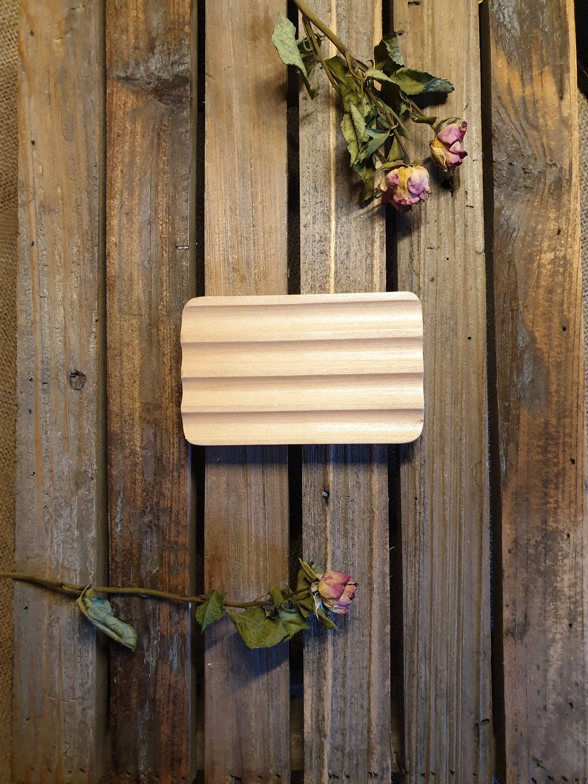 Wooden Ridged Soap Dish