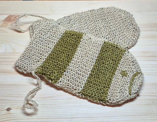 Sustainable Hemp Knitted Wash Mitt - Fish Design